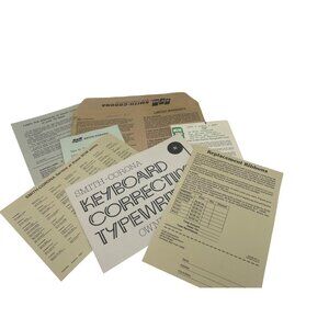 Smith-Corona Typewriter Manual 6E Original Typewriter Replacement Documents Vtg